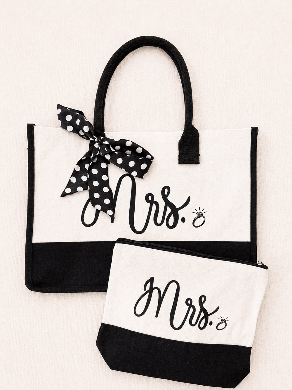 ✨ Mrs Tote Bag & Matching Cosmetic Pouch Bridal Wedding Gift Set ✨